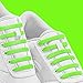 DIAGONAL ONE Green Elastic No Tie Shoe Laces for Adults Sneakers & Kids Sneakers fits Mens, Womens & Unisex Rubber Shoes, Tieless Shoelaces for Easy Slip On Sneakers, Set of Shoe Laces for Sneakers
