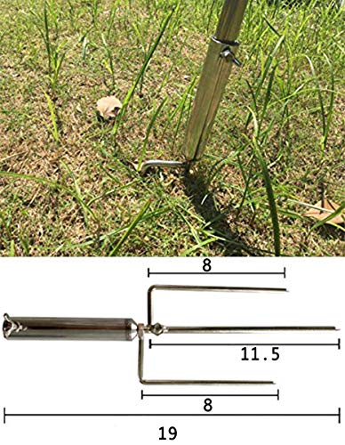 SANDEGOO Outdoor String Lights, 10-Foot Rust Proof Bracket, Used for Courtyard Garden Residence Cafe Wedding Decoration LED or Solar Light Bulb Stainless Steel(Trigeminal)