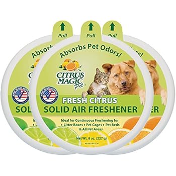 Citrus Magic Pet Odor Absorbing Solid Air Freshener Fresh Citrus, Pack of 3, 8-Ounces Each