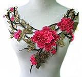 Embroidered Floral Lace Collar Venise Neck Patches Applique Trimming Sewing Acessories Craft T1378