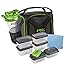 Fit & Fresh Jaxx FitPak Meal Prep Insulated Bag with Leakproof Portion Control Container Set, Reusable Ice Pack, and Shaker Cup (Green)…