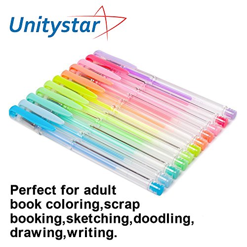 Coloring Gel Pens, UnityStar 300 Set of Colorful Gel Pens with 150 Colors & 150 Ink Refills, Gift Box for Adult Coloring Books Drawing Doodling Crafts (No Duplicate) - Thumbnail 2