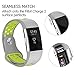 POY Replacement Bands Compatible for Fitbit Charge 2, Adjustable Breathable Wristbands with Air Holes Straps, Large Gray Yellow 1PC