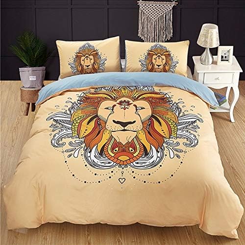 Ruixinshi Duvet Cover Sets Stripes/Ripples/Contemporary Polyster Reactive Print 2 PieceBedding Sets,Queen,Light Yellow,Soft Christmas New Year Best Gift Bedline Bedclothes