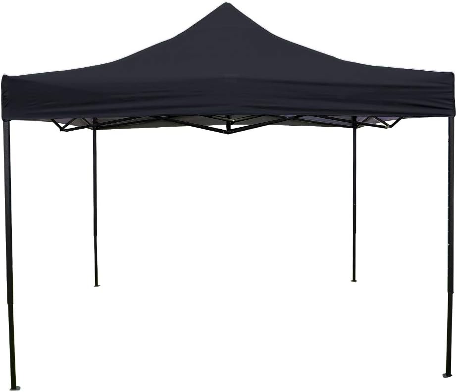 OTLIVE 10x10 Canopy Tent Ez Pop Up, Outdoor Commercial Instant Shelter with 420D Waterproof Top (Black)
