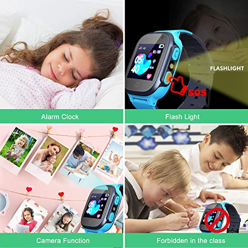 Jsbaby Kids smartwatch Phone Watches for Children with LBS Tracker sim Card Anti-Lost sos Call Boys and Girls Birthday Compatible Android iOS Touch Screen Voice Chat Remote Camera - Thumbnail 5