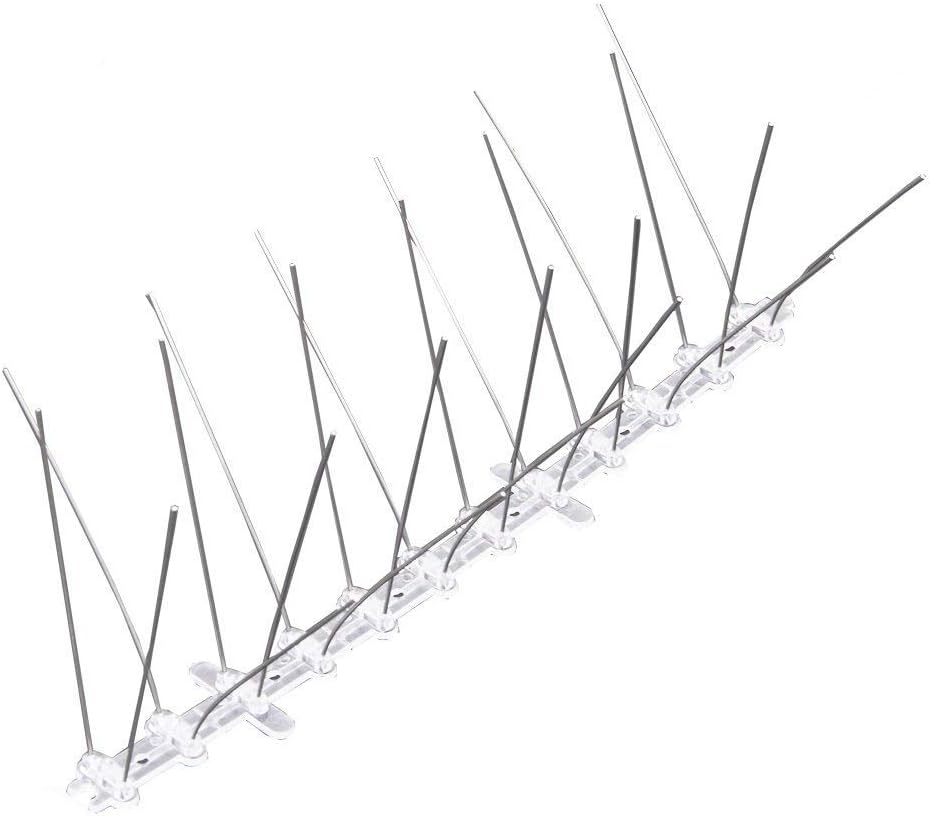 Haierc Stainless Steel Bird Spikes Nest Prevention Keep Pigeons Cats Off 5" -10 Pack (10 Feet)