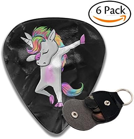 FasonKing PERFECT GIFT - Unicorn Dabbing - Dab Dance Guitar Picks 6 Pack Heavy, Thin, Medium Gauges Celluloid Guitar Pick
