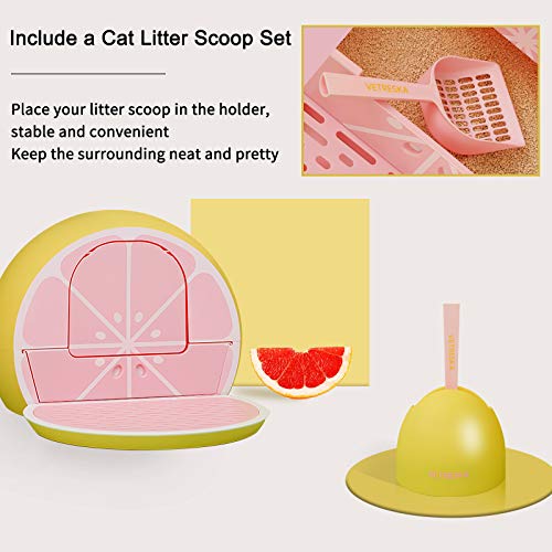 VETRESKA Sifting Cat Litter Box with Lid Scoop Set, Enclosed Cat Litter