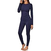 LILLUSORY Womens Long Johns Thermal Underwear Fleece Lined Leggings Warm Pajama Pants Set Shirts Winter Clothes 2025