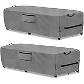 Waterproof Patio Lounge Chair Cover 2 Pack,Heavy Duty 600D Waterproof Outdoor Chaise Lounge Covers,Outdoor Furniture Covers Compatible with 80" x 27" x 14" H,Grey