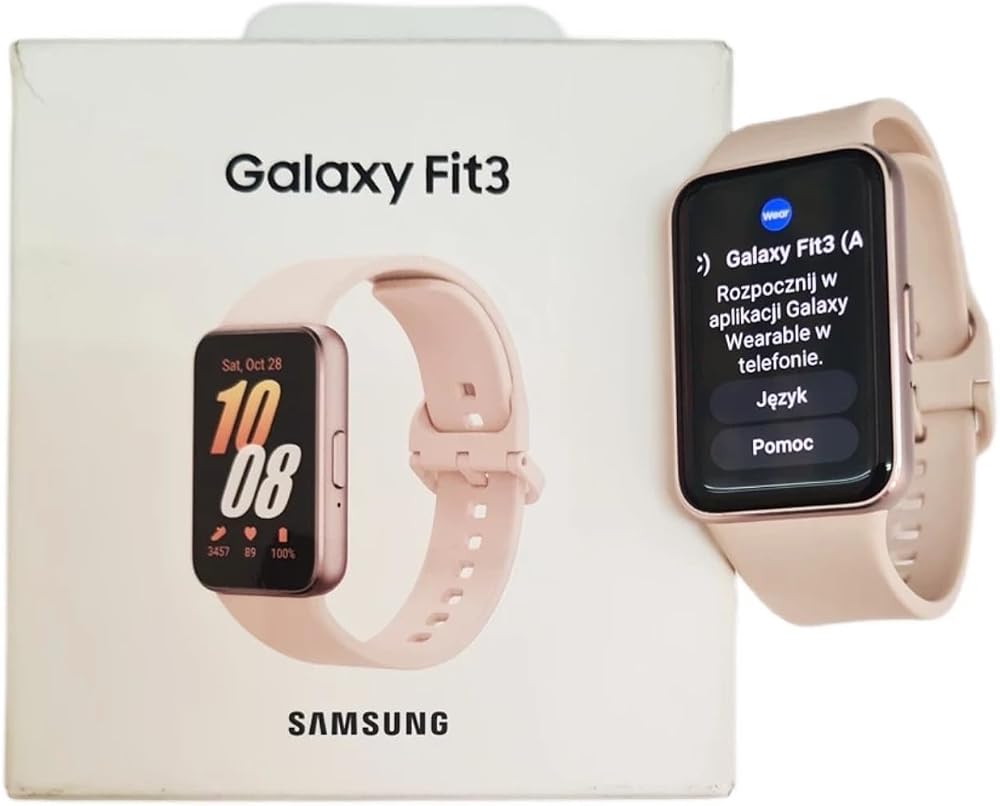 Samsung Galaxy Fit3 Pink Gold AMOLED Fitness Tracker 13-Day Battery Imported