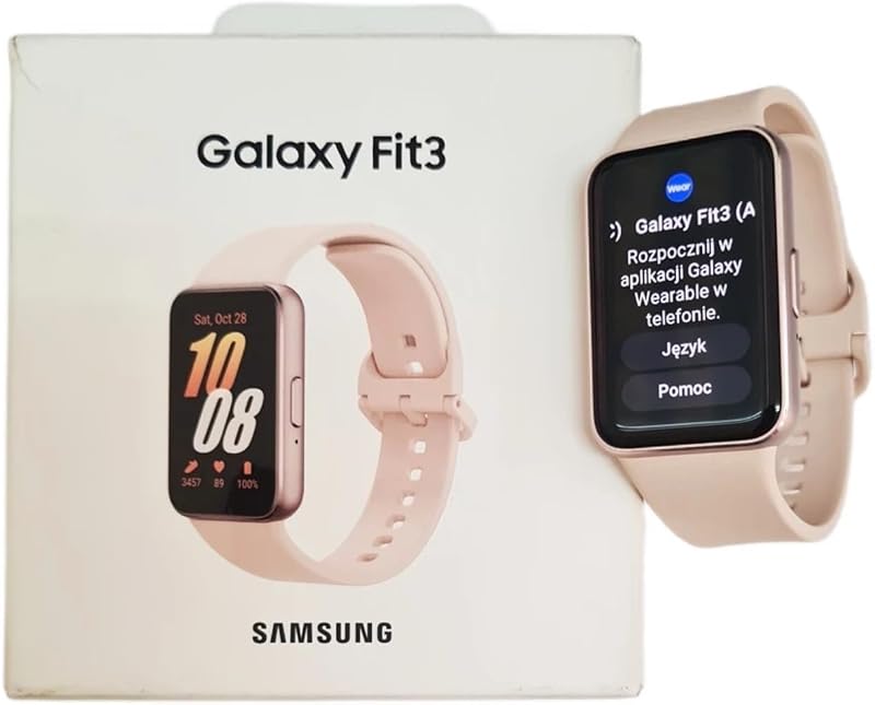 Samsung Galaxy Fit3 Pink Gold AMOLED Fitness Tracker 13-Day Battery Imported