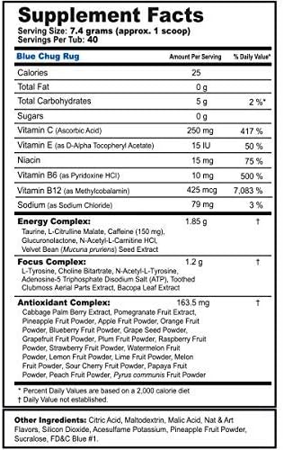 Amazon Com G Fuel Sour Blue Chug Rug Tub 40 Servings Elite