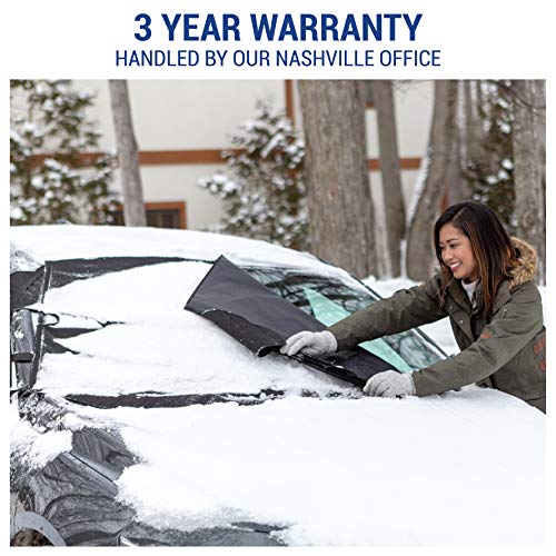 FrostGuard - Premium Winter Windshield Snow Cover with Security Panel and Wiper Cover, Protects from Snow, Ice and Frost (Standard, Black)