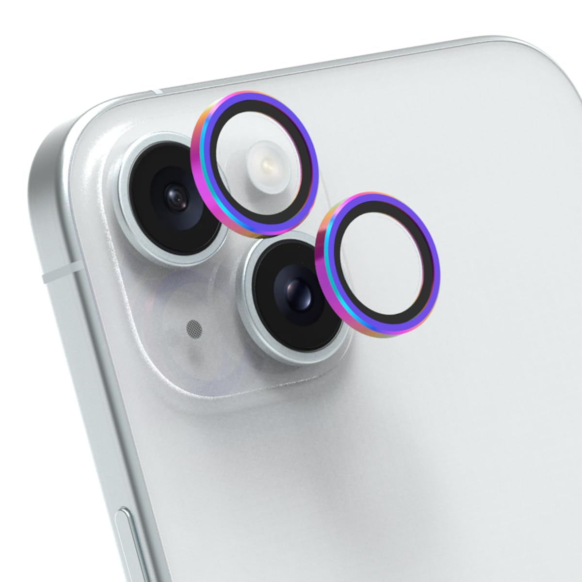 Photo 1 of PureGear Camera Lens Protector for Apple iPhone 15 & 15 Plus, Protects Camera Lens from Drops & Scratches, Ultra-Thin HD Tempered Glass Individual Ring Cover Lens Protectors - Iridescent