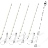 Cefrank V-Shape Under Cabinet Lighting Kit - 4pcs Sleeker 12" Dimmable LED Light Bars for Showcase Shelf Seamless Illumination - 1200lm, 12W - Pure White 6000K