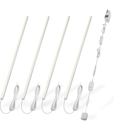 Lightkiwi Dimmable LED Under Cabinet Lighting Kit - 4 Panel 12" Each, Warm White 3000K, UL Listed With Dimmer
