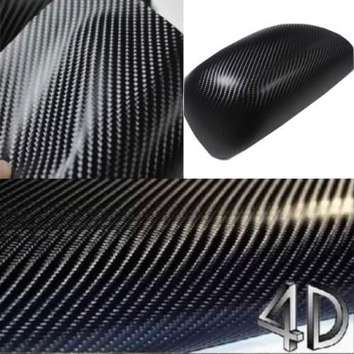 4D Glossy Black Carbon Fibre Vinyl Wrap Gloss Sheet Air Free ((50cm x 152cm))