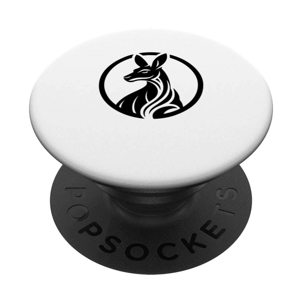 Kangaroo Logo in Black and White PopSockets Swappable PopGrip