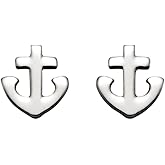 Small Stainless Steel Anchor Stud Earrings