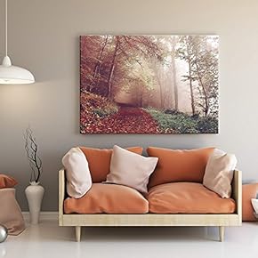 Canvas Wall Art - Path in Red Pine Forest - Giclee Print Gallery Wrap Modern Home Art Ready to Hang - 12" x 18"