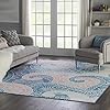 Nourison Jubilant Retro Bohemian Blue Area Rug 7'10" x 9'10", 8' x 10