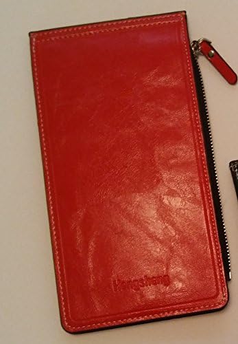 Adina Card Case Wallet Slim Super Thin 17 Card Slots Long Pocket ID for Travel (Orange)