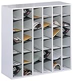 Safco Products Wood Mail Sorter 7766GR, Gray, Oversized Envelopes, 36 Compartments, Laminate Finish