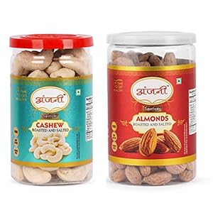 Anjani Superfoods Roasted & Salted Cashew Roasted & Salted Almonds, 2 X 300 g