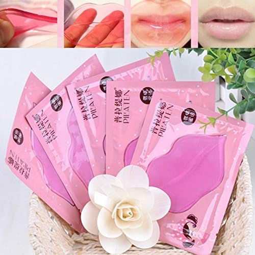 5PCS/lot Lip Plumper Crystal Collagen Lip Mask Pads Moisture Essence Anti Ageing Wrinkle Patch Pad Gel Full Lips Lip Enhancer (Color: Rose red)