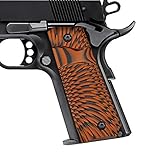 Cool Hand 1911 Full Size Slim Grips, Free Screws included, Orange/Black G10, 3/16 Thin, Big Scoop, Ambi Safety Cut, Sunburst Texture, Brand, H1S-J6B-34