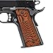 Cool Hand 1911 Full Size Slim Grips, Free Screws included, Orange/Black G10, 3/16 Thin, Big Scoop, Ambi Safety Cut, Sunburst Texture, Brand, H1S-J6B-34