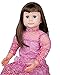 Ask Amy 22 Inch Lifelike Baby Dolls for Toddlers, 3 Year Old  Girls, Kids Children Learning Toys, Interactive Talking, Singing, Educational Smart Doll Brunette Pink Sparkles Dress