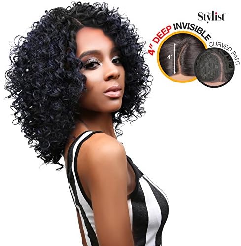 The Stylist Synthetic Lace Front Wig Deep Lace Curved Part Spicy Curl (1B)