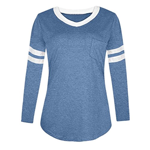 VESNIBA Women T Shirt, 2018 Fashion Ladies Long Sleeve Blouse Tops Clothes Shirts (XL, Blue3)