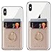 Cell Phone Card Holder RFID Ring Stand Stick on Wallet Pu Leather Card Holder for Back of Phone for iPhone Android and All Smartphones (Rose/Gold)