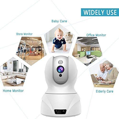 Topgio 1080P Wlan IP Camera, Wireless Home Security Camera, WiFi Surveillance Security System Video Recording Dome Camera, Monitor for Baby & Pet (1080P, White)