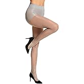 Natori Women's -616 Shimmer Sheer Control Top Tights, NAT, Silver, XL