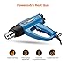 Powerextra 1800W Heat Gun Kits Variable Temperature 122℉-1022℉(50℃- 550℃) High Power Hot Air Gun, 2 Speed-Setting, 4 Nozzle Attachments for Crafts, Stripping Paint, Shrinking PVC, Paint Stripping