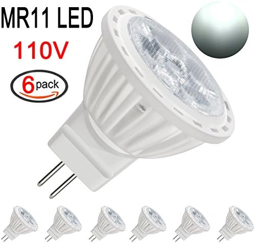 MR11 GU4.0 LED Bulbs, Equal to 40W Halogen Bulbs, 4W DC 110V 120V 130V 400 Lumen Spotlights, LED Light Bulbs (120V, 6 Pack, Daylight White)