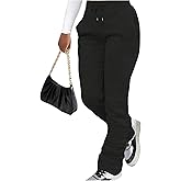 GORGLITTER Women's Stacked Baggy Sweatpants Y2K Drawstring Waist Flared Jogger Pants