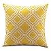 Createforlife Cotton Linen Decorative Throw Pillow Case Cushion Cover (Lemon Argyle Pattern) 18 
