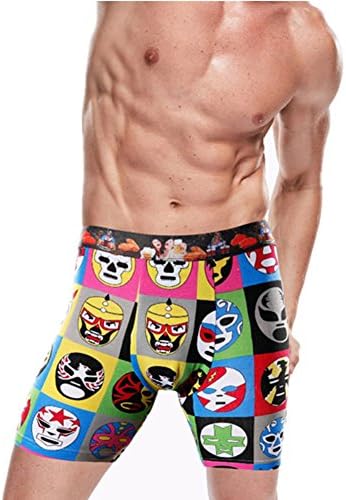 Fuliya Printed Men's Boxer Briefs Cotton Underwear Leg Trunk Breathable Large