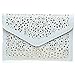 FASHIONROAD Fashion Road Modern Womens Floral Pattern Cross Body Cut Out Slim Chain Statement Bags Cross Body Handbags White
