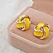 Latigerf Fashion Jewelry Gold Plated Women's Flower Screw Back Non-Pierced Clip on Earring Clips for non pierced ears for Girl Yellow