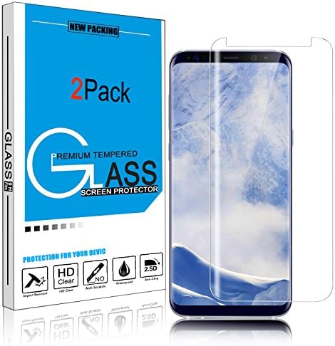 Galaxy S9 Plus Tempered Glass Screen Protector, AMENQ 9H Hardness HD Clear 3D Curved Full Screen Coverage Anti Fingerprint Shield Film Screen Protector for Samsung Galaxy S9 Plus (Clear)