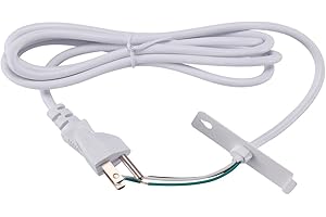 GetInLight Power Cord and Plug for Plug-in Installations of Under Cabinet Lights, 3 Prong, White, PK-0210-WH