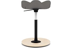 Varier Move Tilting Saddle Stool (Dark Grey Revive Fabric with Natural Ash Base)
