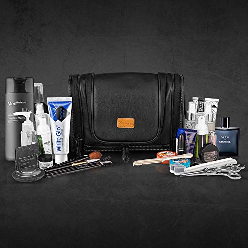 MIRASON Hanging Toiletry Bag for Men Dopp Kit Waterproof Leather Travel